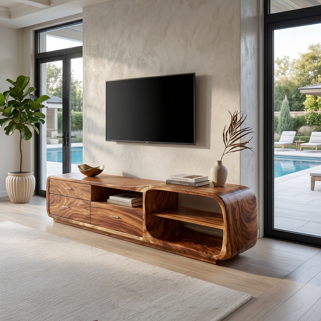 Curved Organic TV Stand Designer Residence - view 3