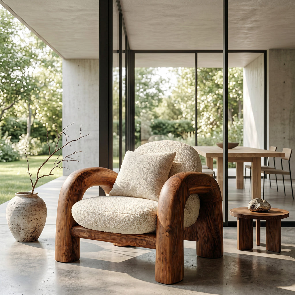 Contemporary Wooden Armchair For Reading Corner - view 3