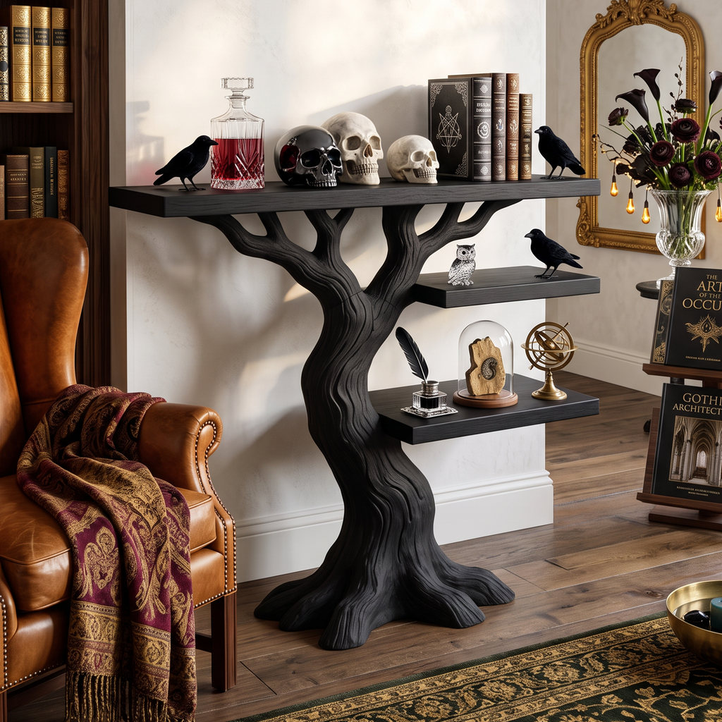 Contemporary Woodland Branch Console Table For Halloween Decor - view 3
