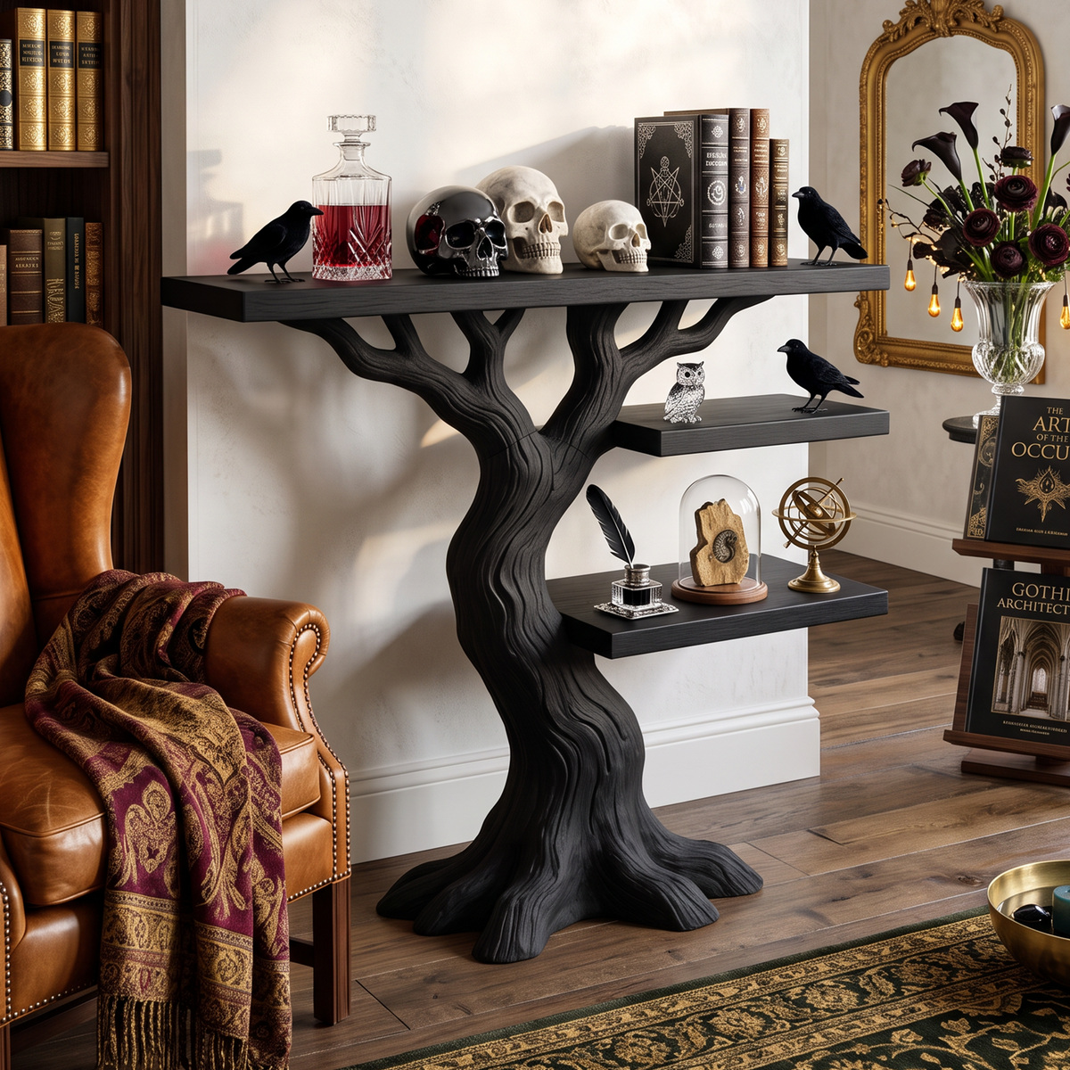 Contemporary Woodland Branch Console Table For Halloween Decor - view 3