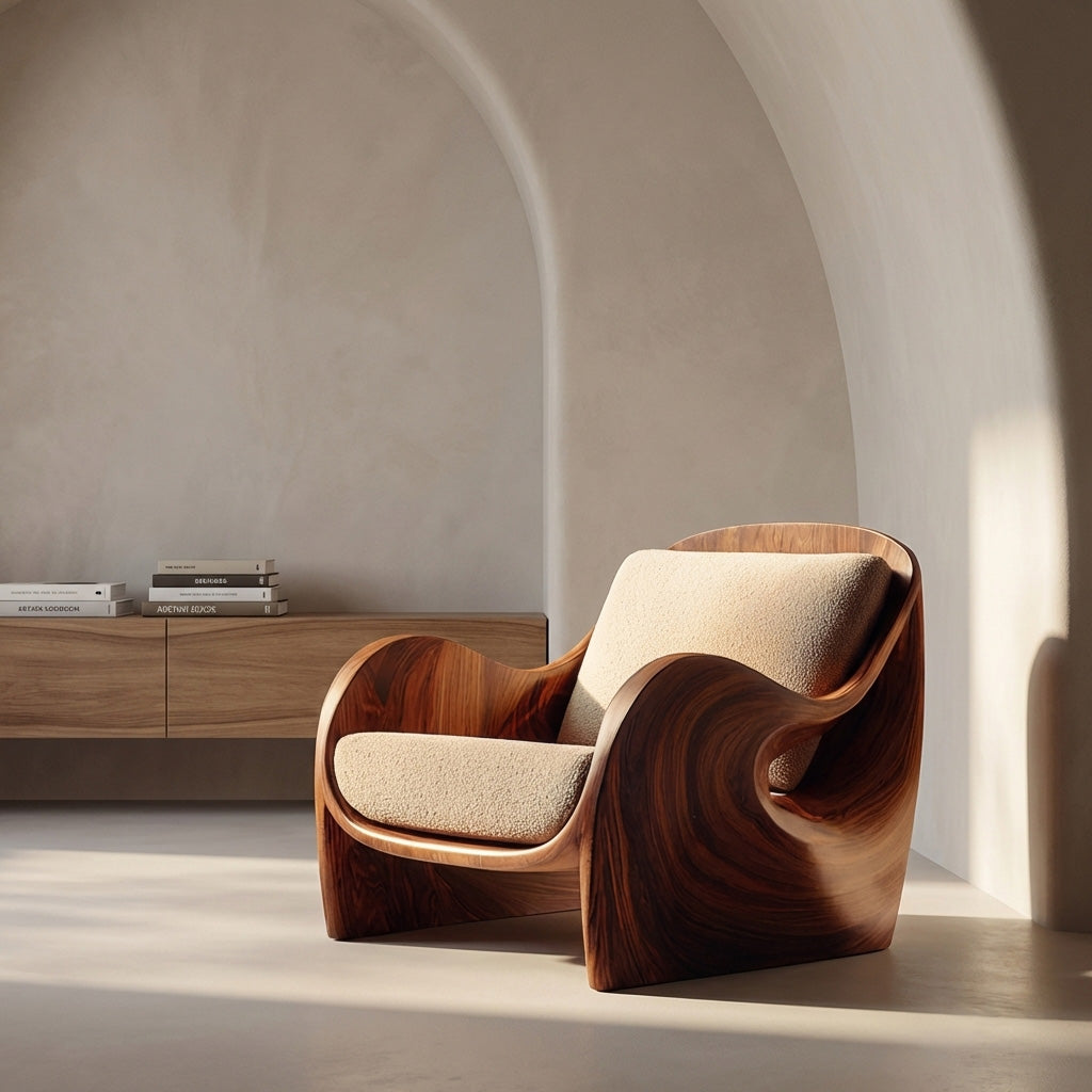 Elegant Natural Wood Chair For Modern Living Room - view 3
