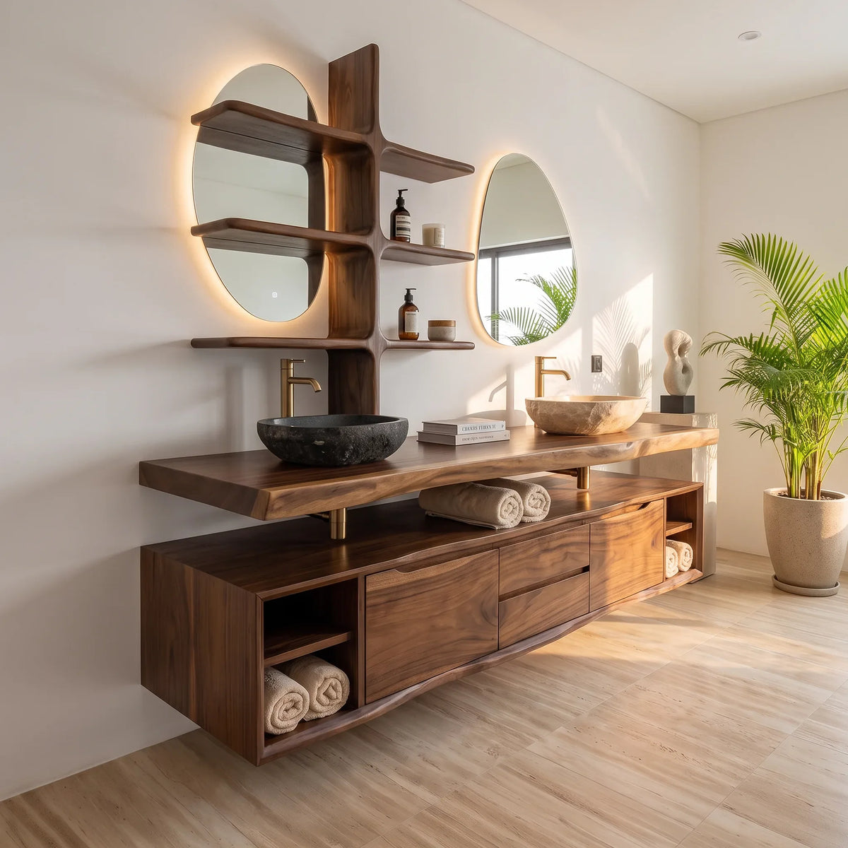Contemporary Wall Mounted Bathroom Vanity Wellness Suite - view 3