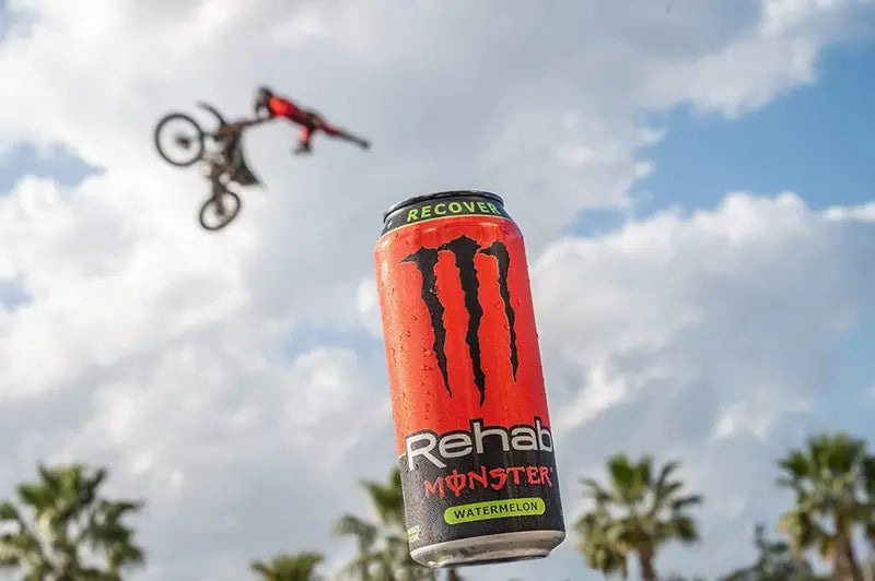 Monster Energy Rehab Watermelon Energy Drink, 15.5oz, 24-Pack, 150mg Caffeine