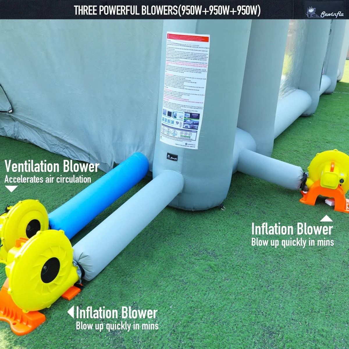 Inflatable Paint Booth With Blowers And Air Filter System, 30x20x13Ft