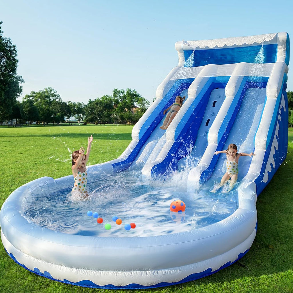 CHUNNIAN Inflatable Water Slide Bounce House 20.6x9.5x9.3 Ft Blue With Blower