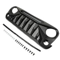 Black Front Grille With LED Off-Road Lights For 07-18 Jeep Wrangler JK - Mars Grille