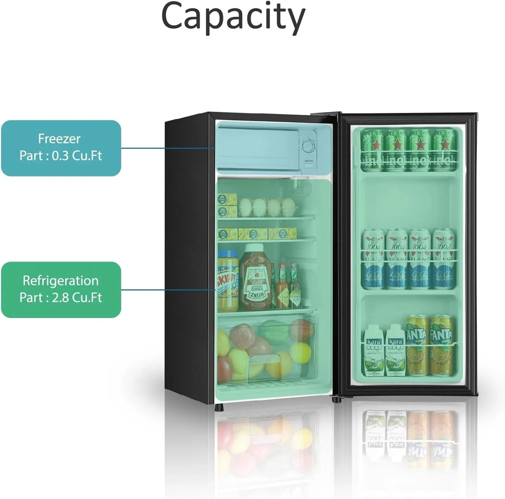 Kcpolre Mini Fridge With Freezer, 3.1 Cu.Ft, Pink - JINXIN85B