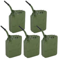 ZENY 5 Gallon Steel Jerry Can Fuel Tank With Extension Spout - 5PCS