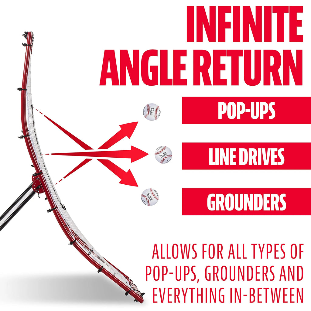Baseball Rebounder And Pitchback Trainer Net, 65in W x 44in H, 1in Steel Frame