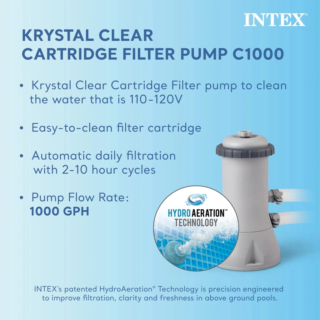 INTEX Easy Set Inflatable Round Pool, 15 ft x 48 in - Filter Pump And Accessories