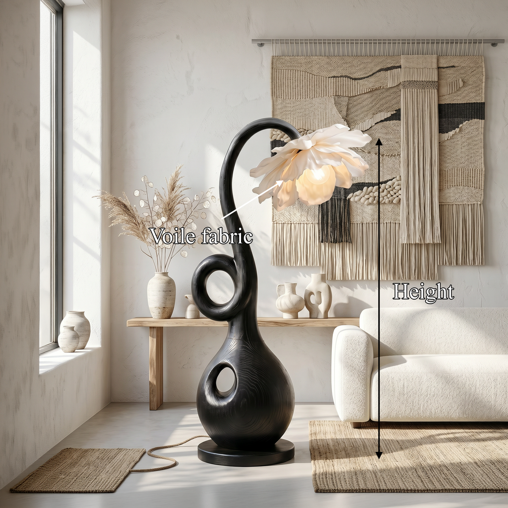 Contemporary Floor Lamp With Organic Sculptural Base And Blooming Flower Design - view 8