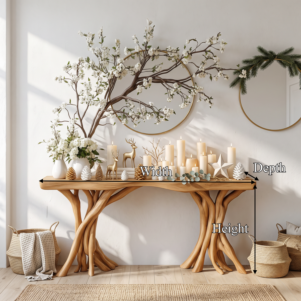 Driftwood Console Table Organic Wood Rustic Art Gift - view 8