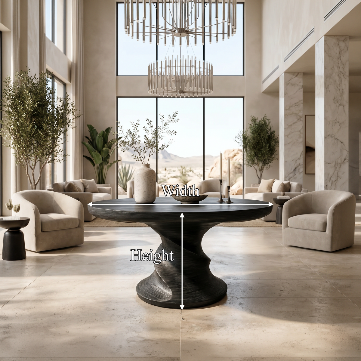 Contemporary Center Table With Flowing Curved Design For Foyer And Hallway - view 8
