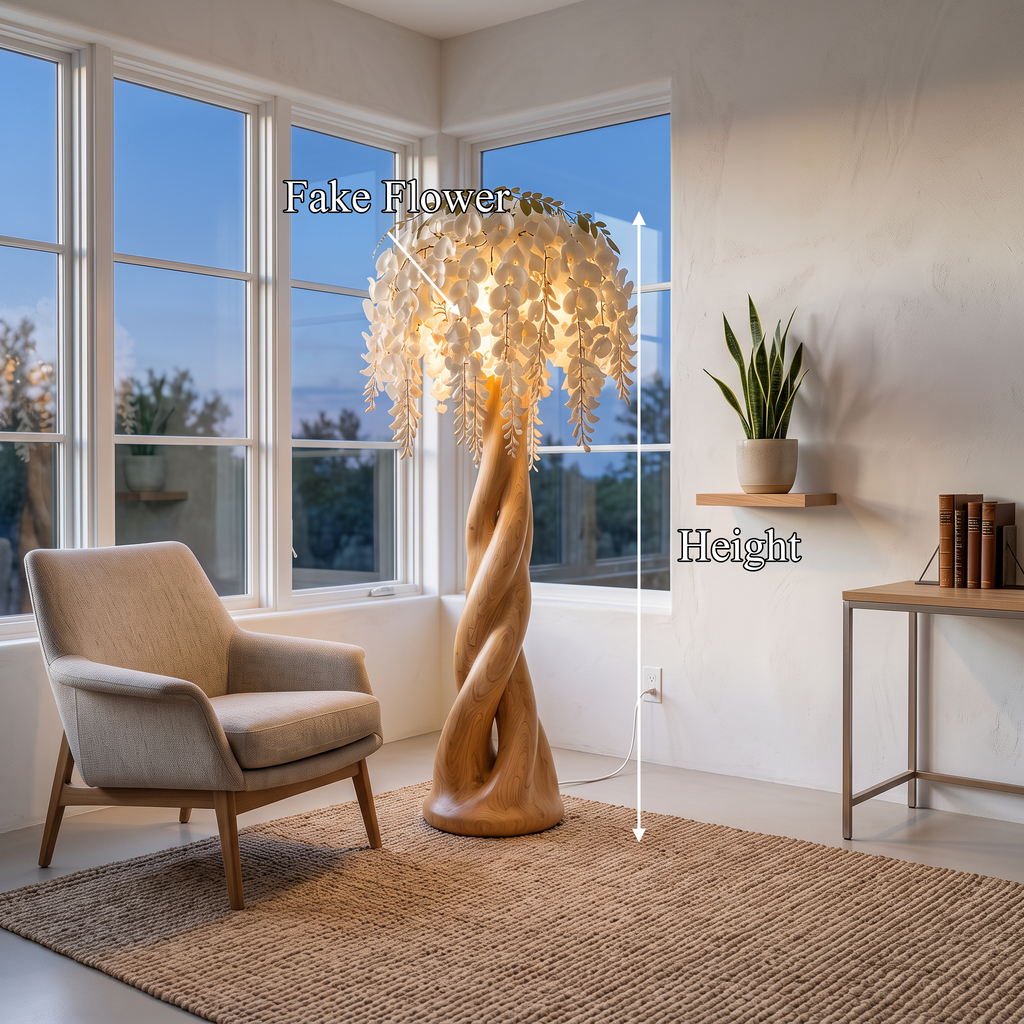 Contemporary Botanical Floor Lamp With Cascading Petal Shade For Living Room - view 8