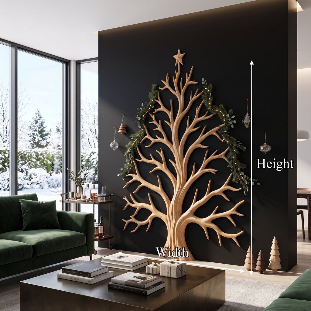 Contemporary Christmas Wall Decor With Artistic Tree Silhouette For Hallway - view 8