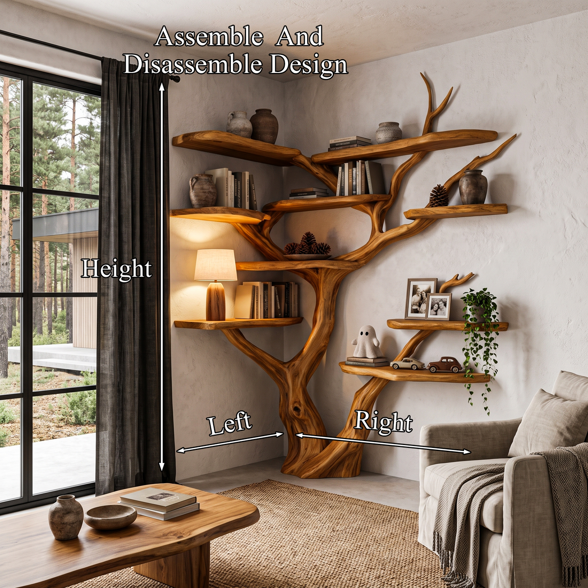 Contemporary Tree Bookshelf With Corner Branch Design For Home Office - view 8
