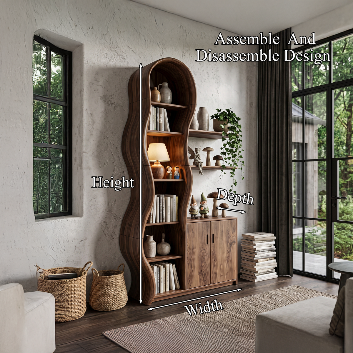 Contemporary Wooden Display Cabinet With Sculptural Branch Frame For Living Room - view 8