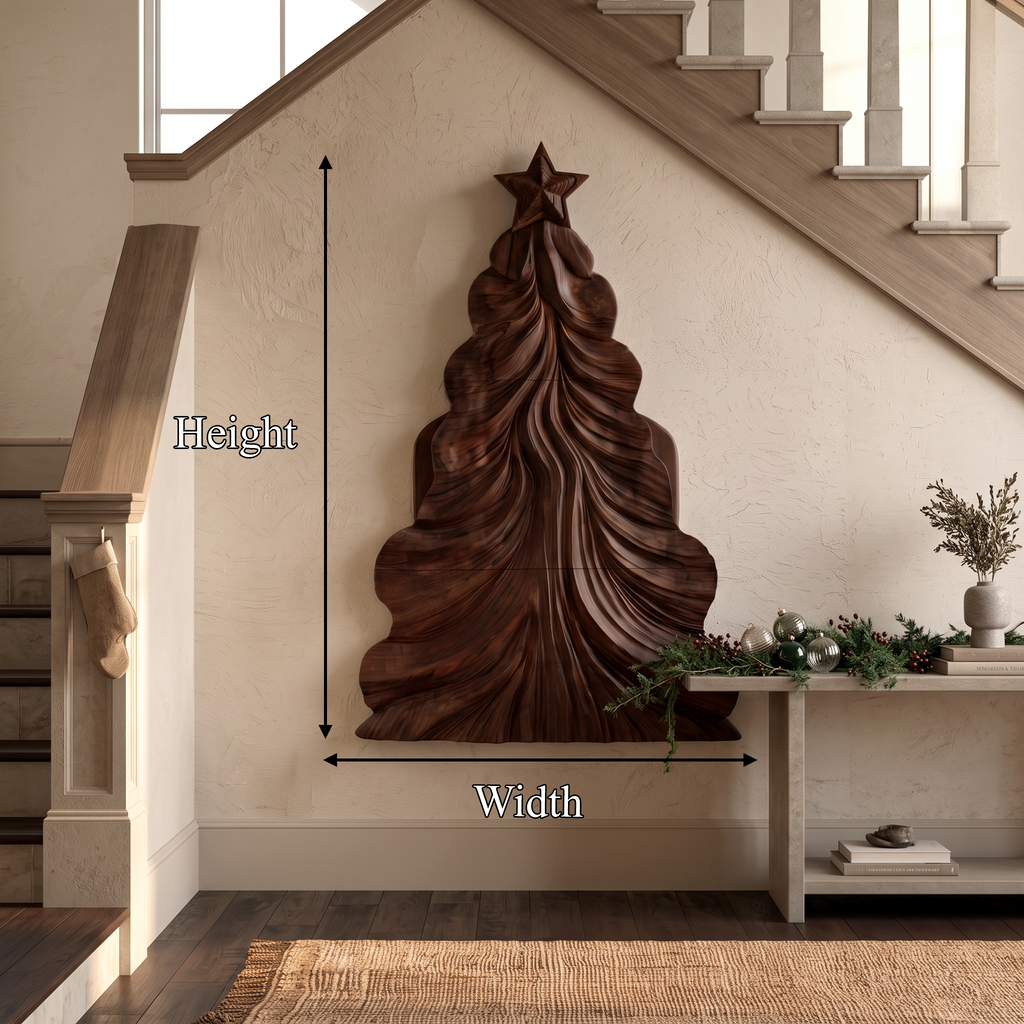Contemporary Wooden Christmas Decor With Curved Openwork Design For Living Room - view 8