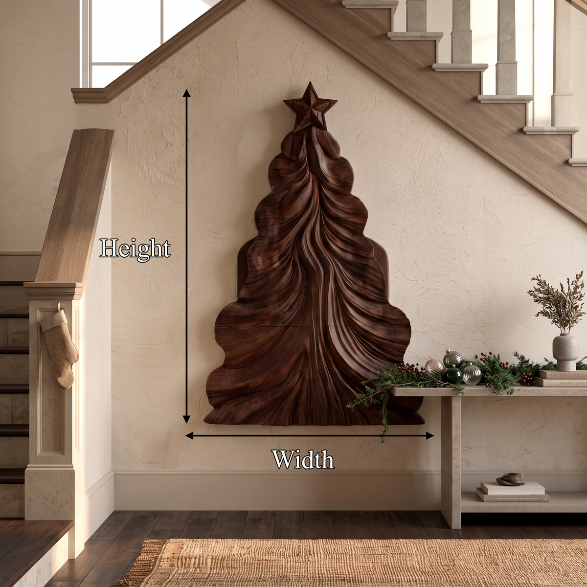 Contemporary Wooden Christmas Decor With Curved Openwork Design For Living Room - view 8
