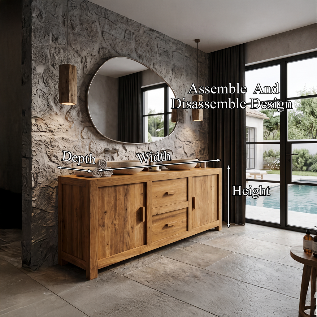 Contemporary Double Bathroom Vanity With Cabinet And Drawer Storage For Bathroom - view 8