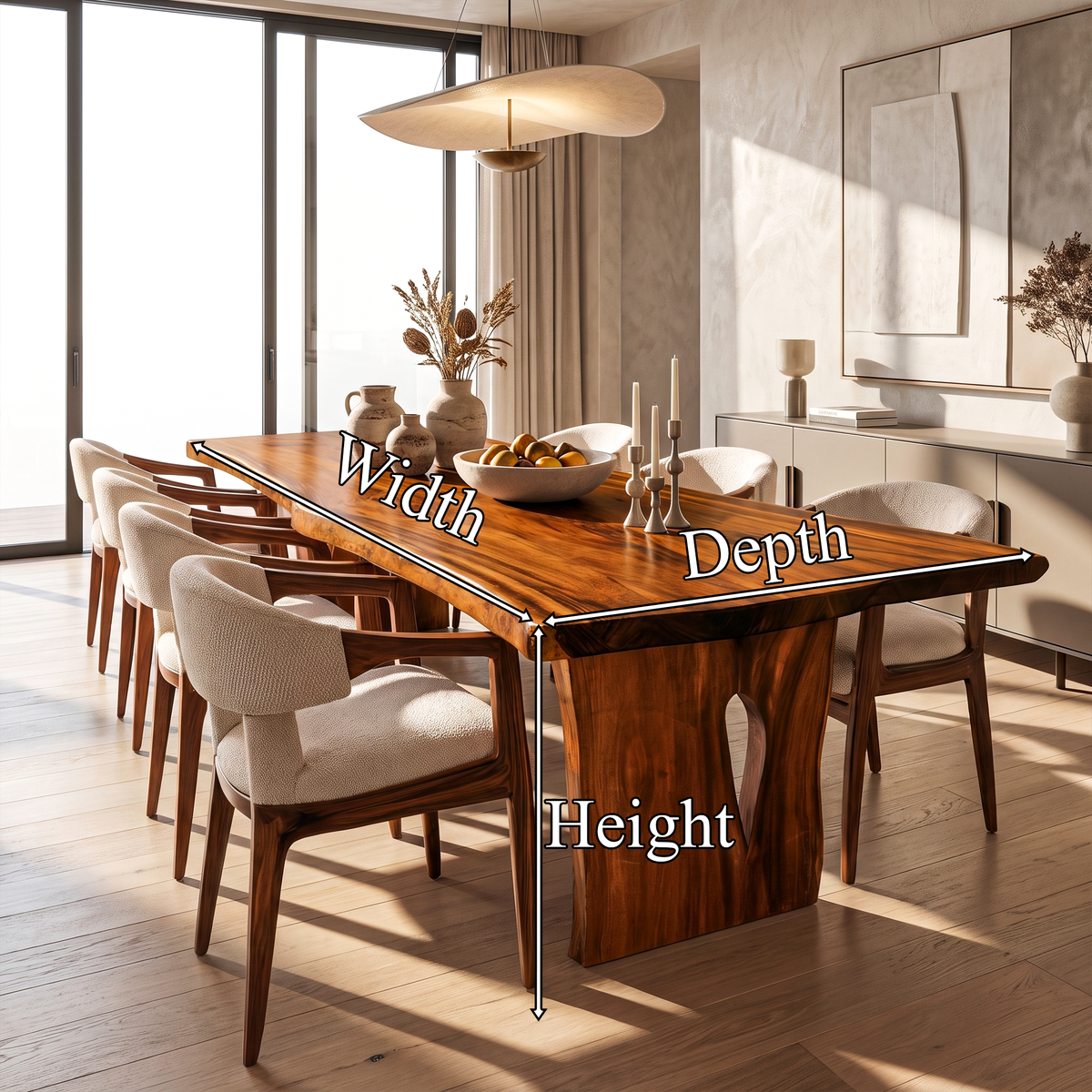 Contemporary Dining Table With Freeform Top For Dining Room - view 8