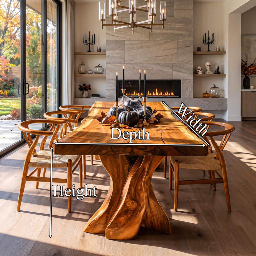 Contemporary Halloween Dining Table With Artistic Tree Form Base For Dining Room - view 8
