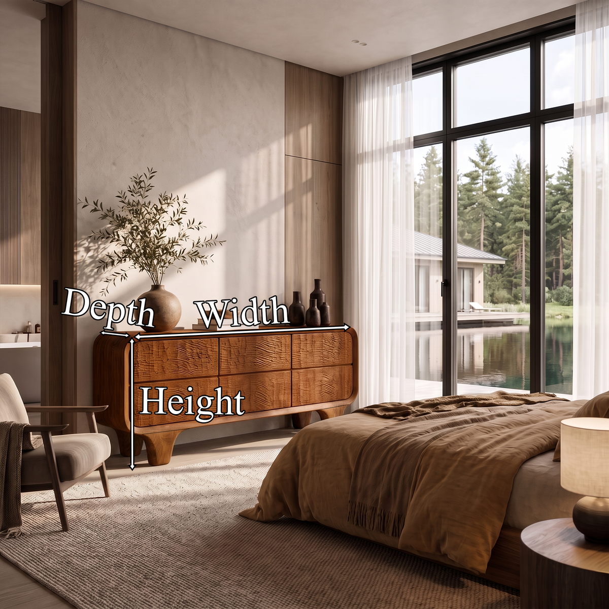 Contemporary Solid Wood Dresser With Smooth Curved Corners For Bedroom - view 8