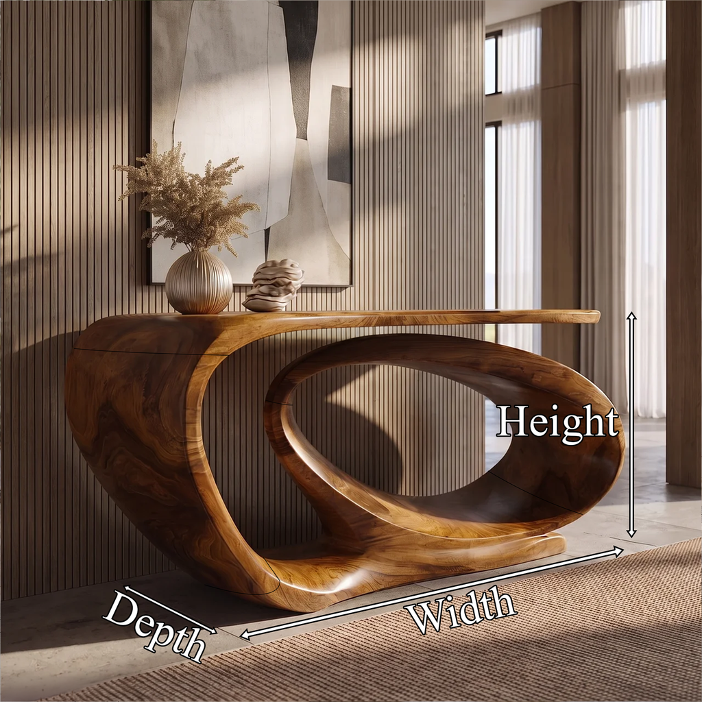 Console Table Sculptural Open Loop Base For Entryway Foyer Hallway - view 8
