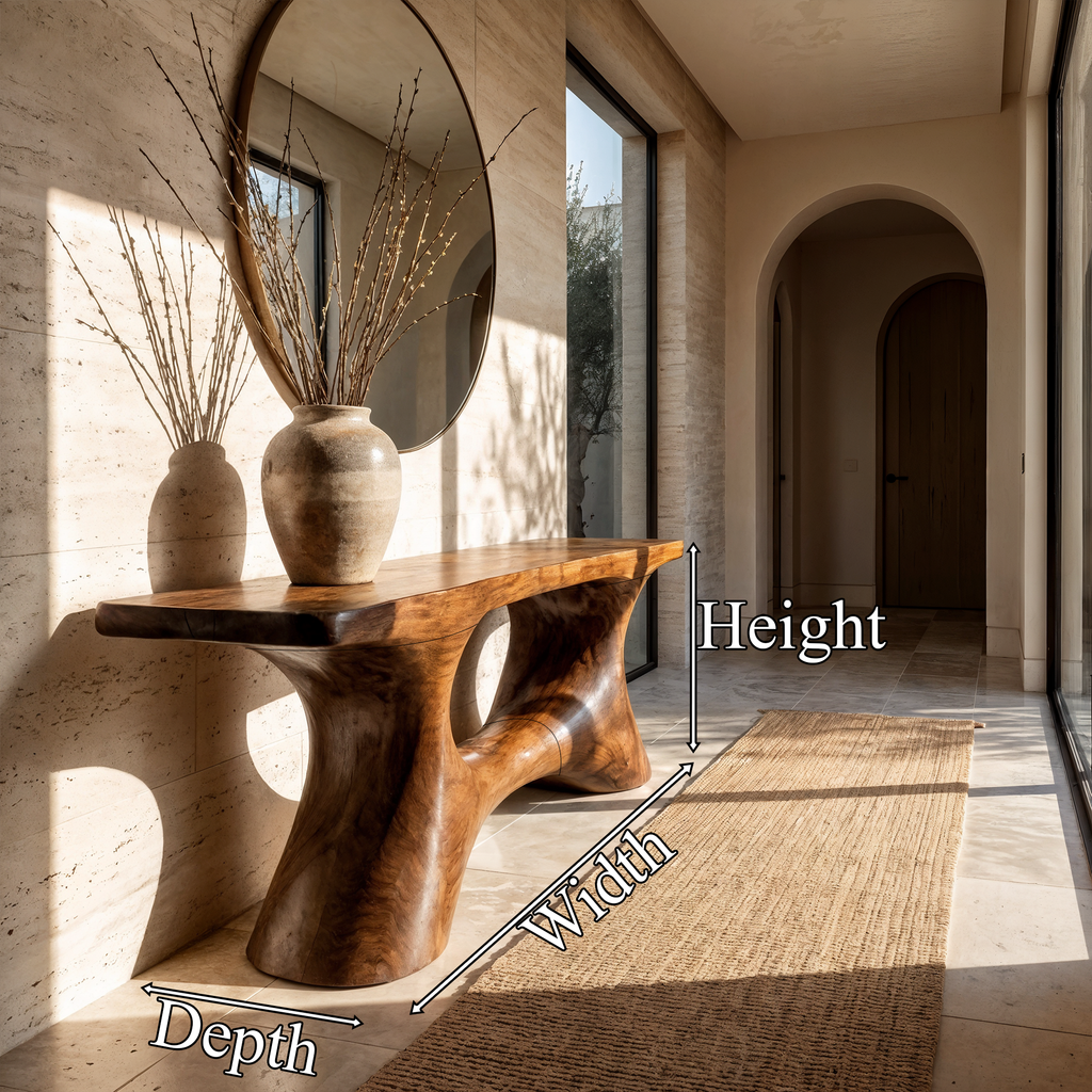Contemporary Organic Void Base Console Table Entryway Hallway Living Room - view 8