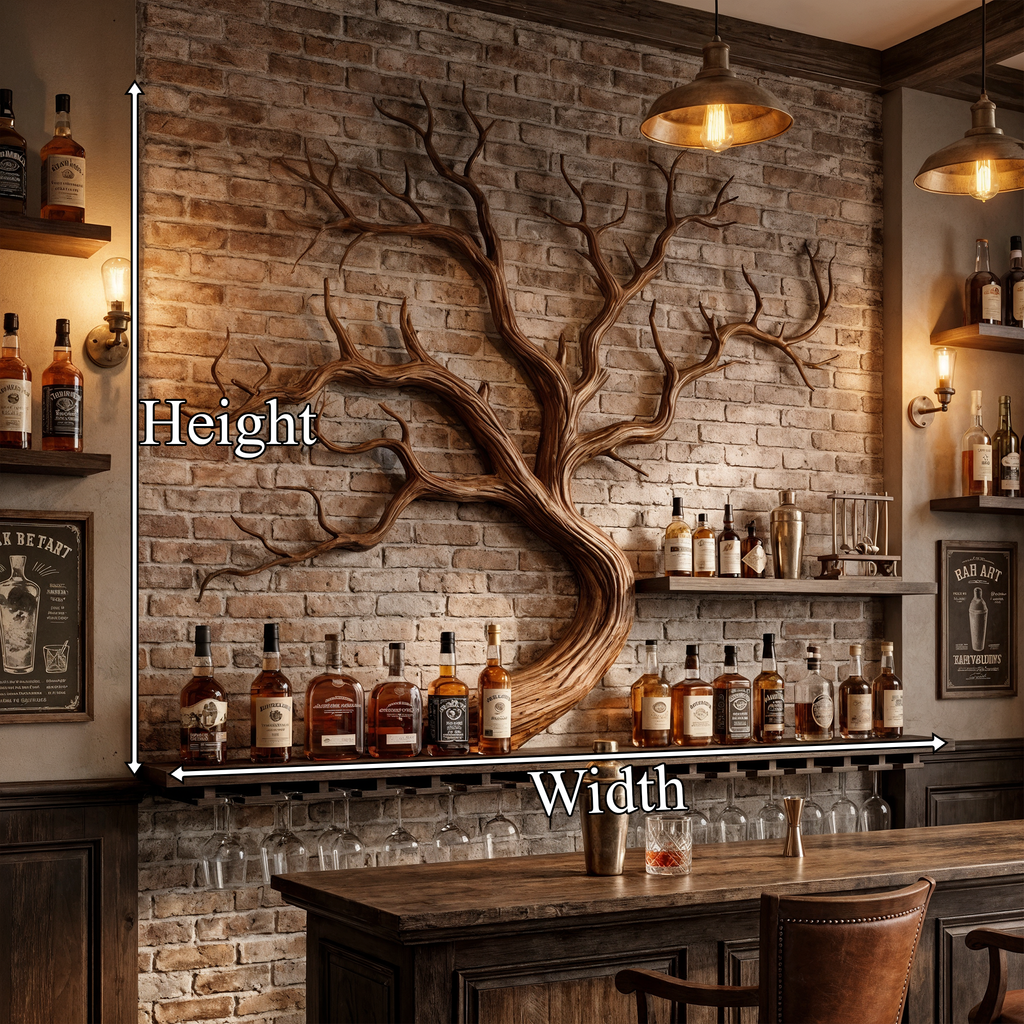 Artistic Tree Branch Wine Rack Wooden Wall Shelf For Kitchen Dining Room Bar - view 8