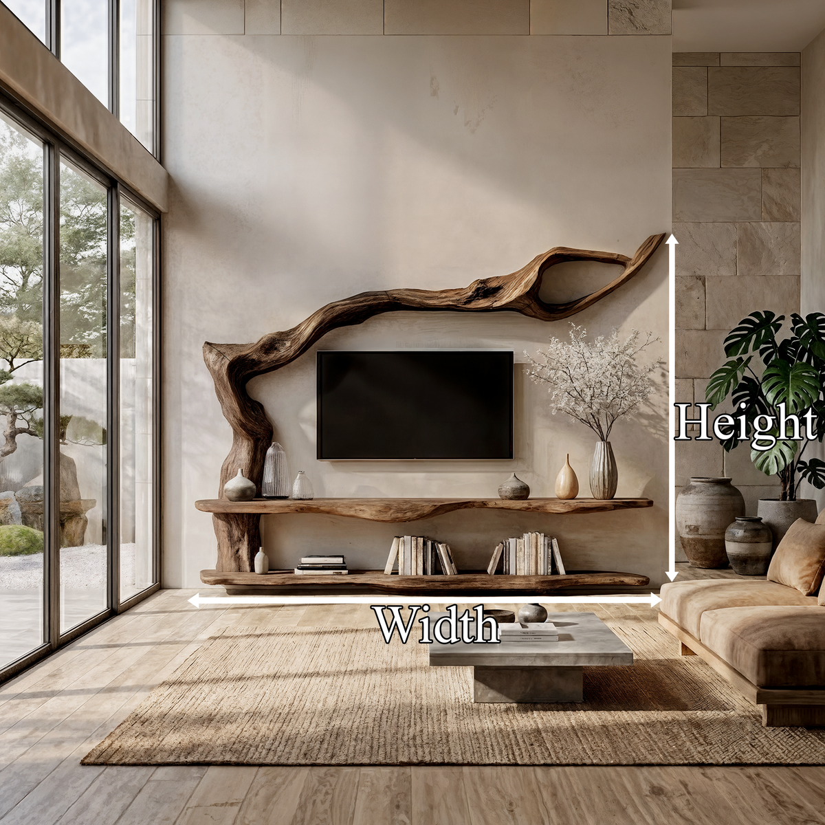 Contemporary TV Cabinet With Sculptural Tree Inspired Base For Living Room - view 8