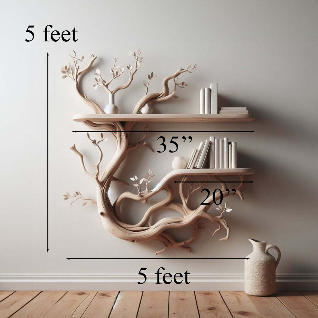 Cozy Tree Branch Driftwood Floating Shelf Wall Mount - view 5