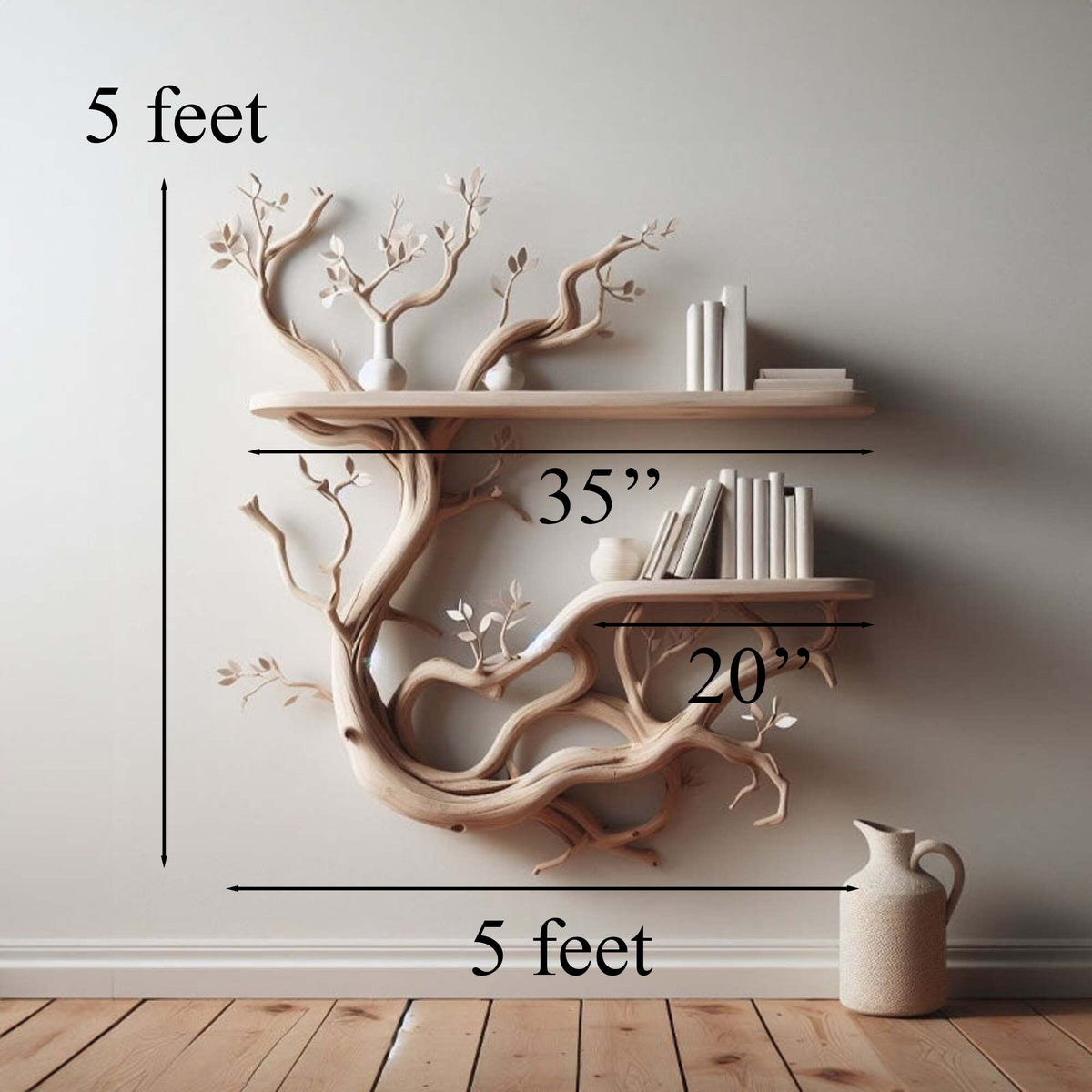 Cozy Tree Branch Driftwood Floating Shelf Wall Mount - view 5