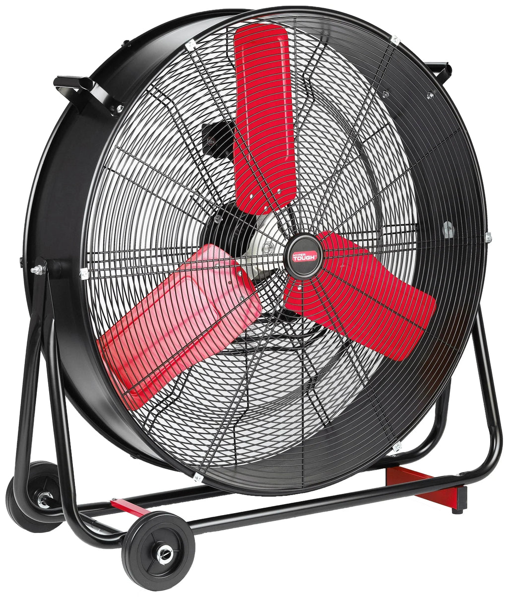 Hyper Tough 30 Inch 2-Speed High Velocity Tilted Drum Fan - Red & Black