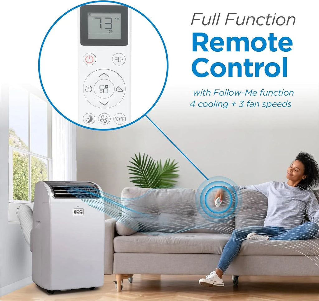 BLACK+DECKER Portable Air Conditioner 10,000 BTU for Rooms up to 450 Sq. Ft., White
