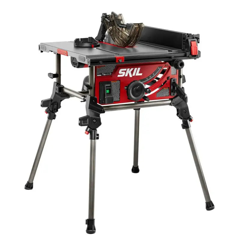 SKIL 15 Amp 10 inch Portable Table Saw With Folding Stand, Rack and Pinion Fence, 4 x 4 Cutting Capacity