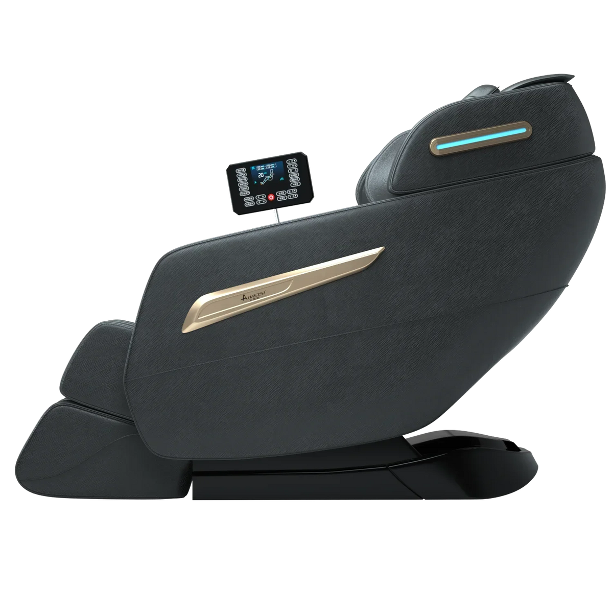 4D Zero Gravity Full Body Shiatsu Massage Chair With 58in SL Track - Premium Black Leather
