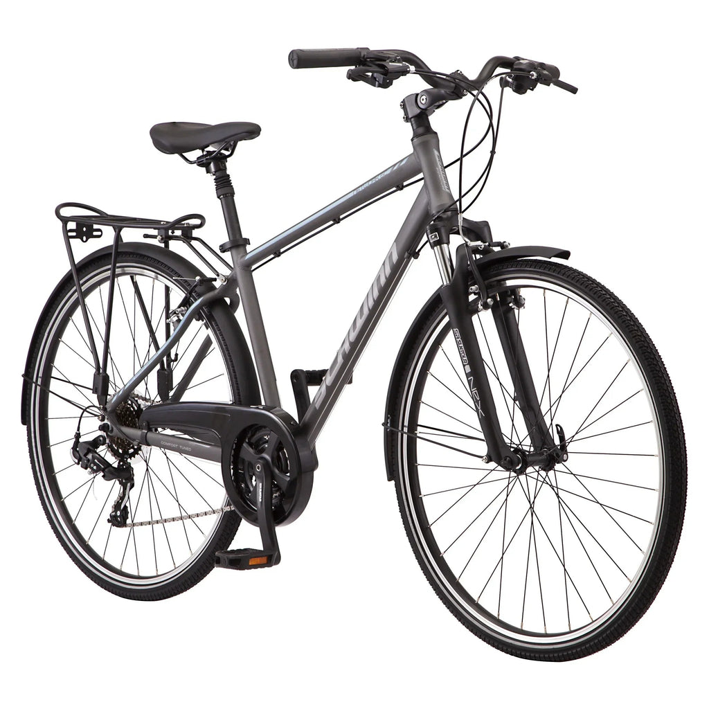 Schwinn Network 6c Hybrid Bike, 21 Speeds, Large 19.5 in Men's Style Frame, 700c Wheels, Grey