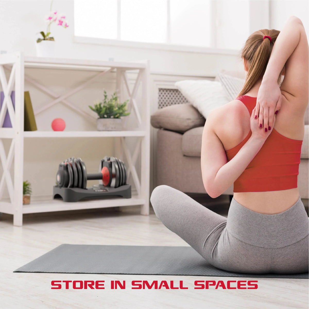 FitRx SmartBell Adjustable Dumbbell Set, 2-Pack, 25lb, 9-in-1 Quick-Select Weights, 2.5lb Increments