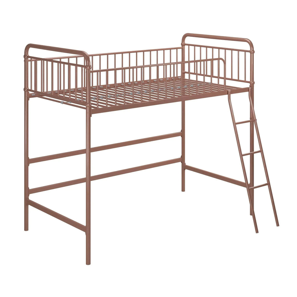 Better Homes & Gardens Twin Metal Loft Bed, Rose Gold - Kelsey