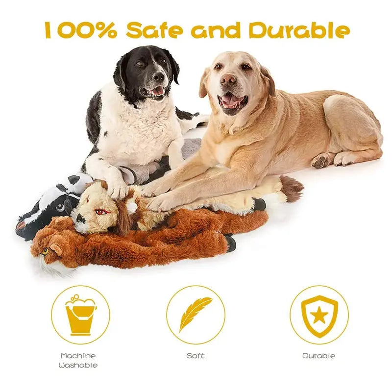 Plush Paws No-Stuffing Squeaky Dog Toy Set, 5 Pack