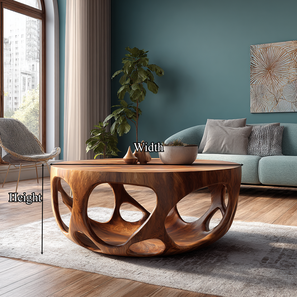 Artisan Coffee Table Natural Wood Farmhouse Gift - view 7