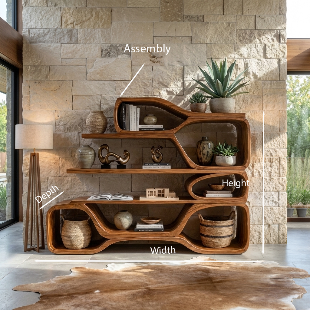 Curved Sculptural Bookshelf For Home Decor - view 8