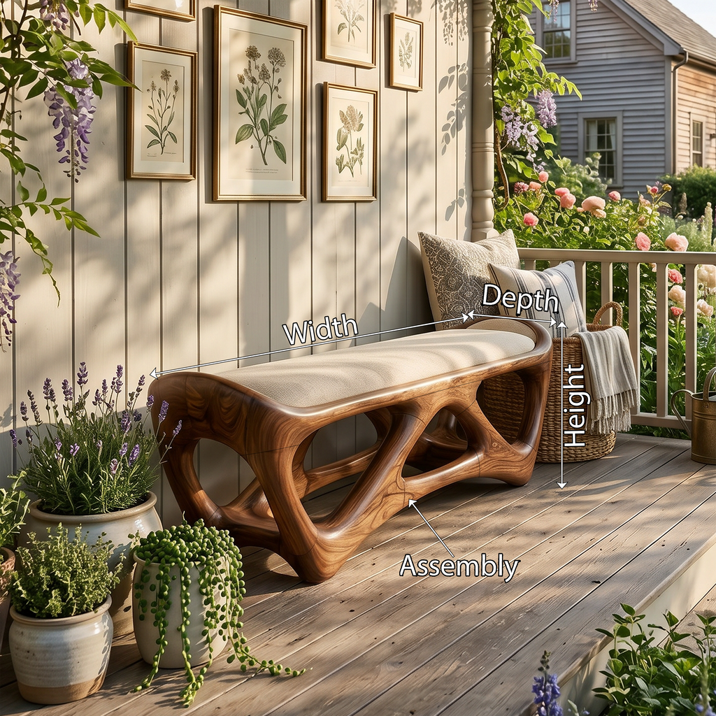 Designer Wooden Bench Creative Studio - view 8