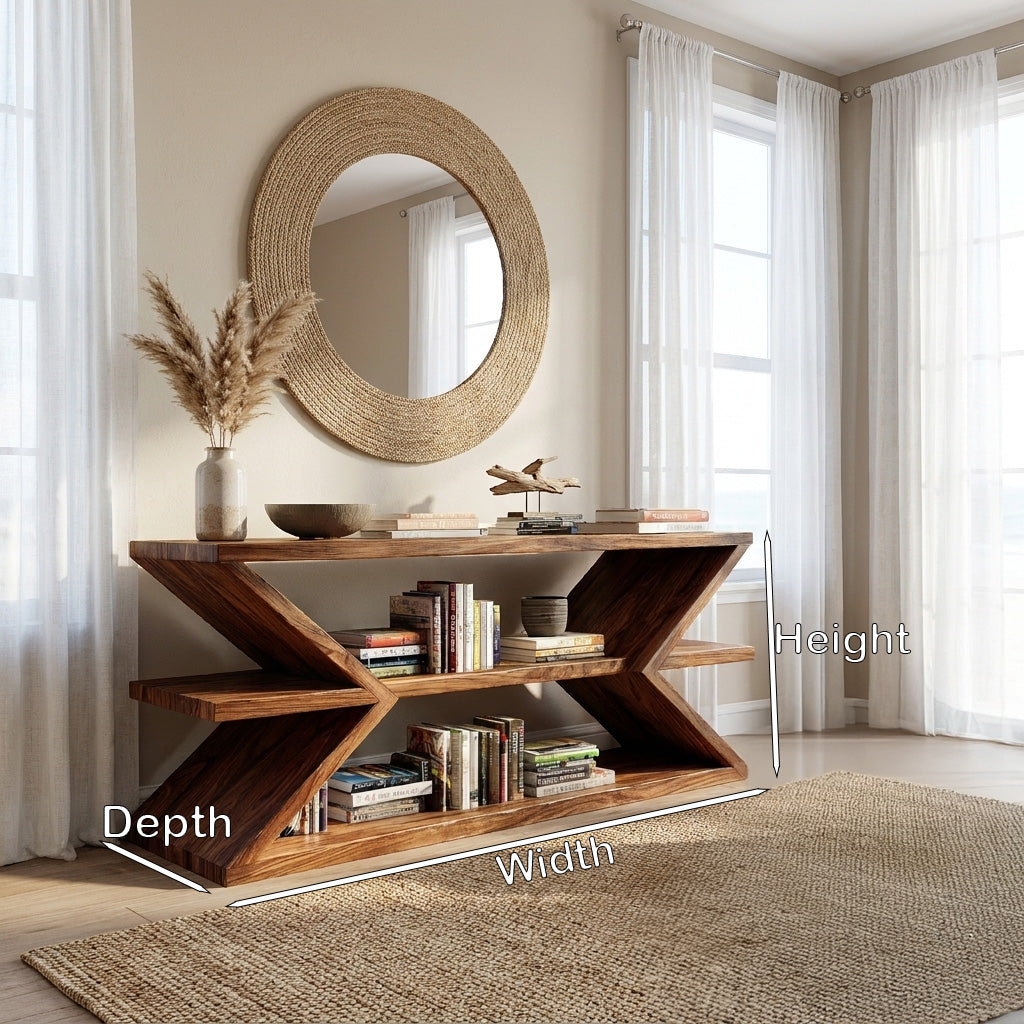 Contemporary Sculpture Wood Console Table For Modern Living Room - view 8