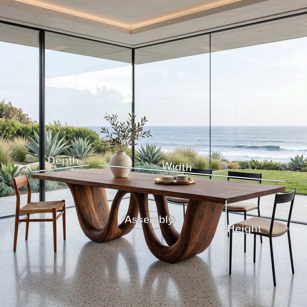 Contemporary Two Wavy Legs Dining Table For Dining Room - view 8