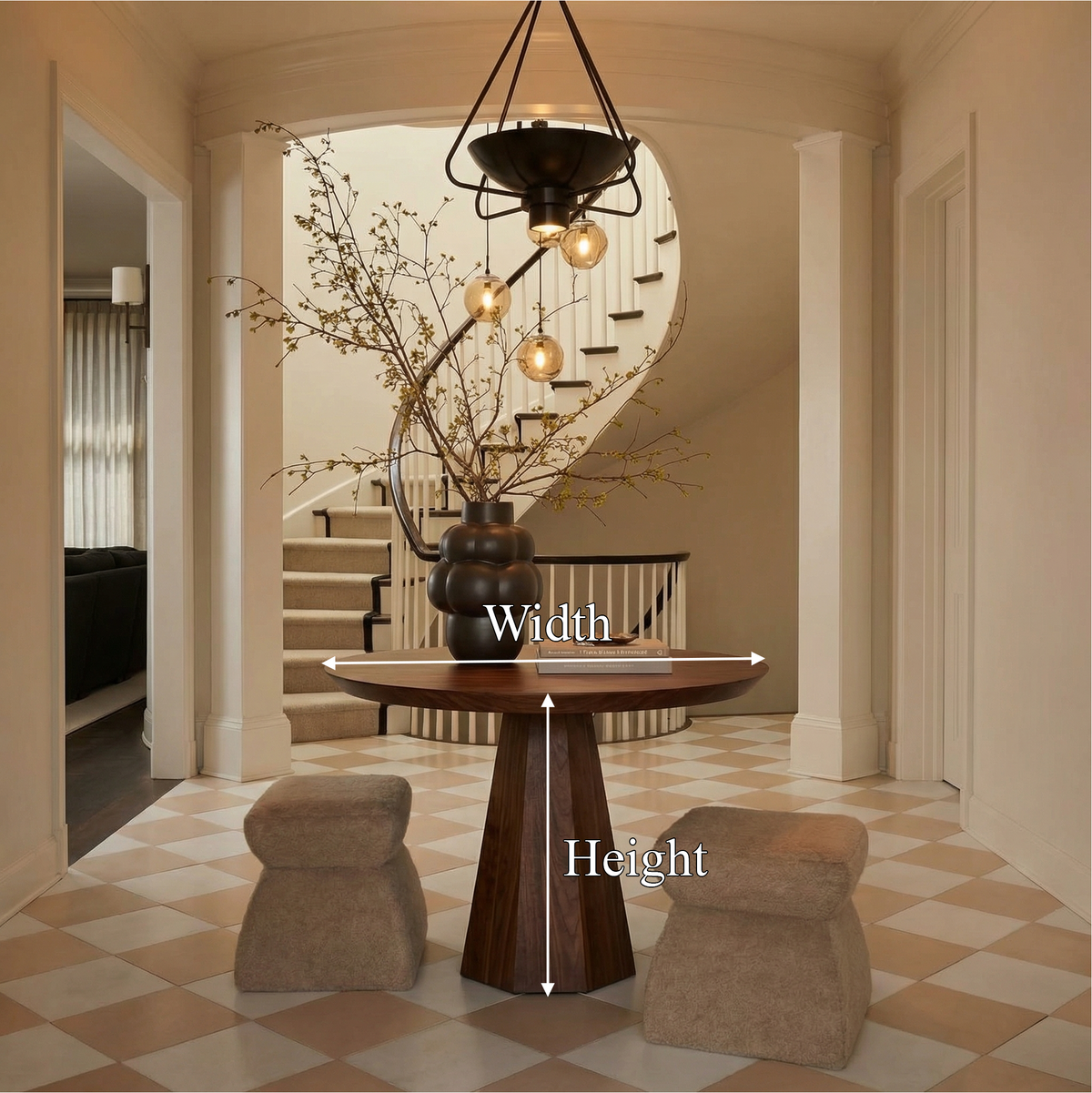 Contemporary Organic Round Entryway Foyer Table For Entryway - view 8