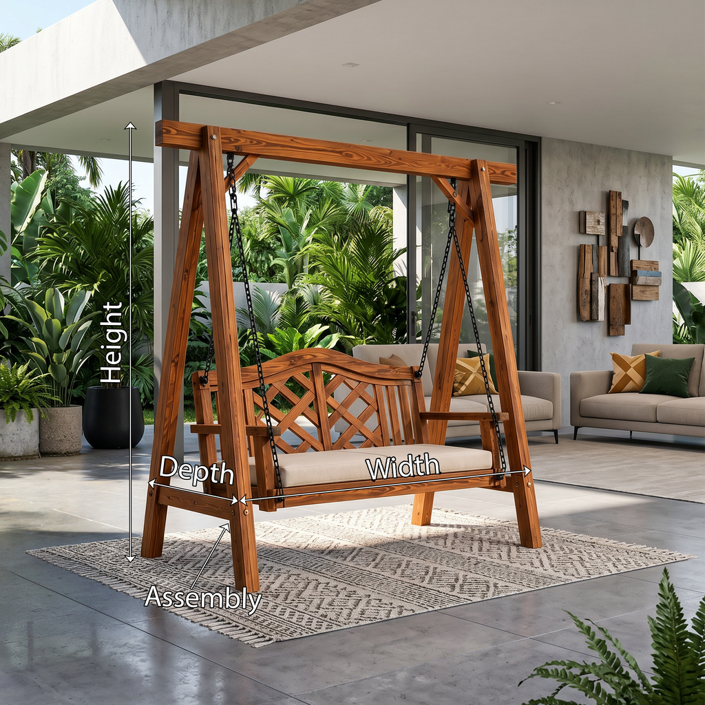 Contemporary Wooden Garden Swing Outdoor Living - view 8