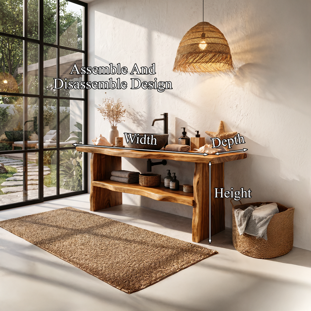 Farmhouse Branch Bathroom Vanity Freestanding Sink Console - view 8