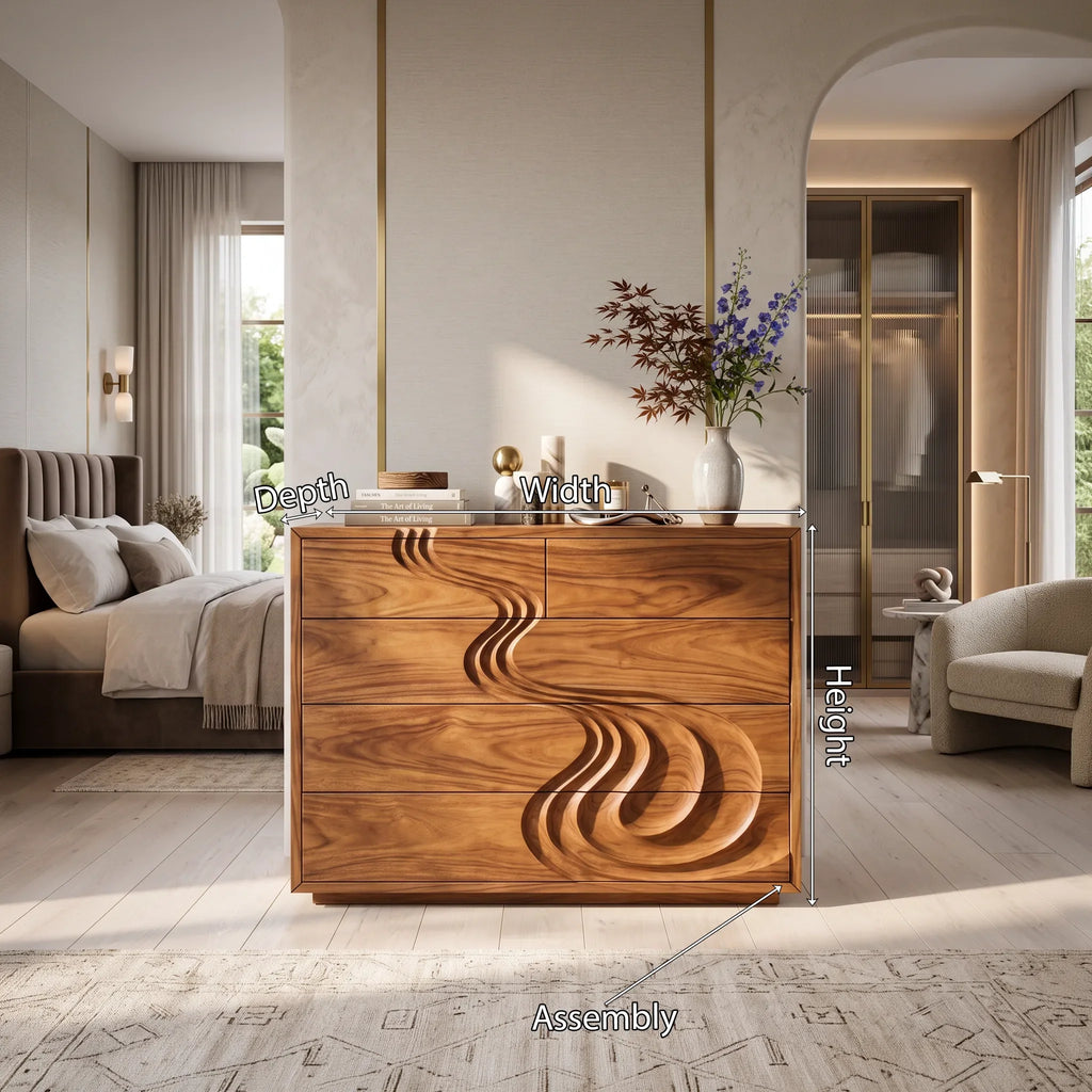 Contemporary Carved Bedroom Dresser For Master Suite - view 8